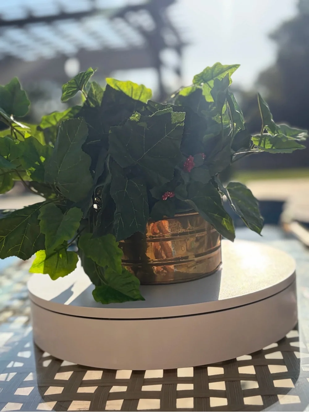 Copper Planter with Lush Greenery - Home Accents